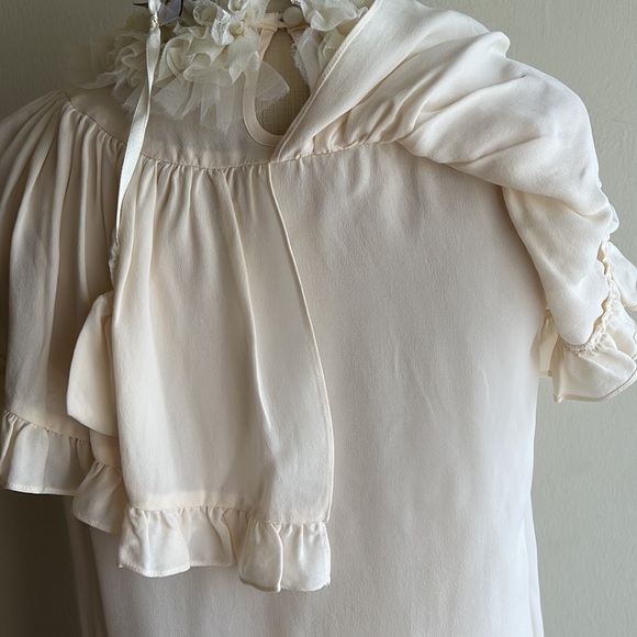NEW Anthropologie Mise En Scene by Ruffian Mascarpone Silk Blouse SZ-4 - Picture 7 of 14